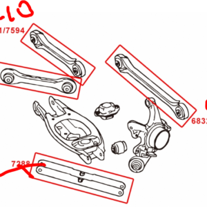 BMW f30.f31 MEGAN RACING リアアームセット Rear Upper Rear Camber Arms for BMW 2/3-Series (F22/F30/F31