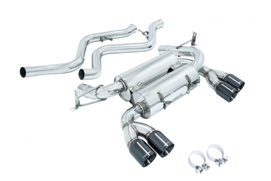 Supremo Exhaust System for BMW E90 M3 Sedan 08-11- Black Chrome Rolled Tips