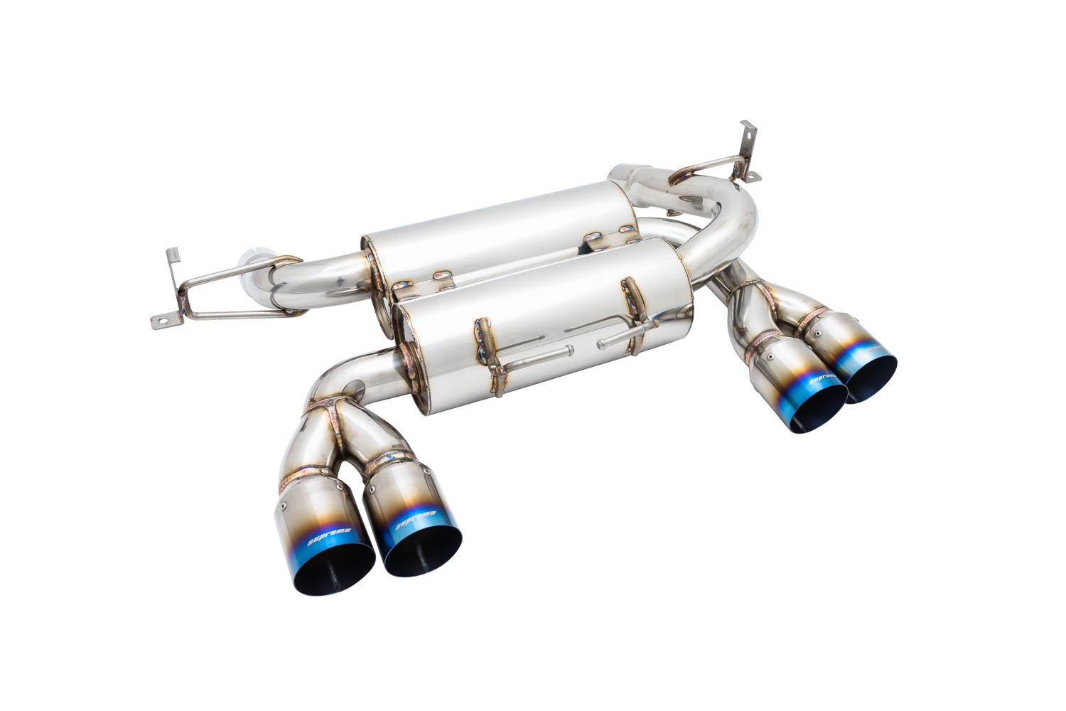 Supremo Exhaust System for BMW E90 M3 Sedan 08-11- Blue Titanium Tips - MR-ABE-BE90M34D-BT