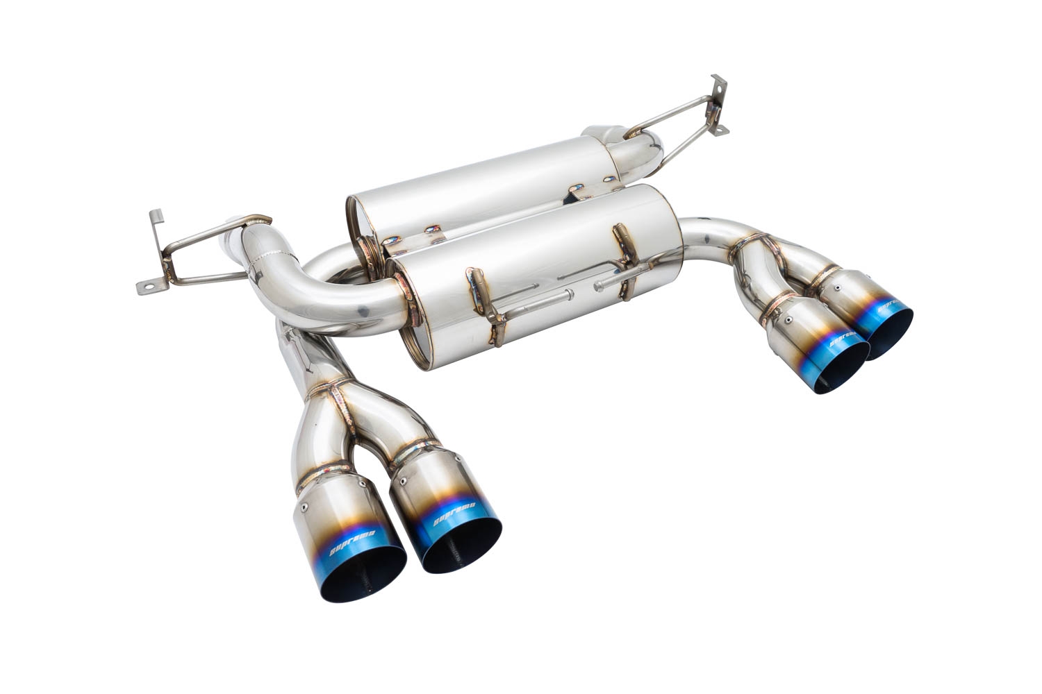 Supremo Exhaust System for BMW E92 M3 08-13 - Blue Titanium Tips - MR-ABE-BE92M3-BT