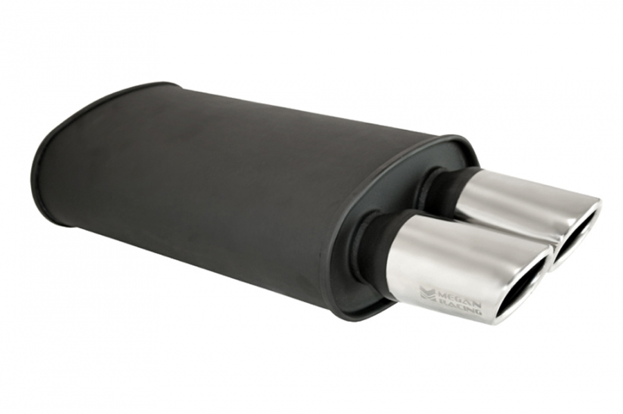 Universal Exhaust O-VA Muffler Black (Dual Oval Tips)
