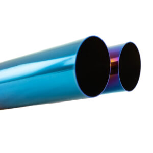 Universal 3" VIP Exhaust Tip "Blast Pipe" Style (weld-on) - Angled - Blue Tip - MR-UT-D3-BT-V2-0