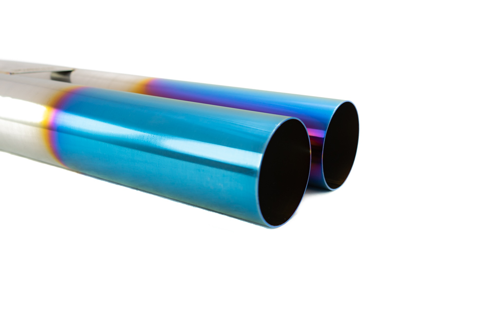 Universal 3" VIP Exhaust Tip "Blast Pipe" Style (weld-on) - Straight - Blue Tip - MR-UT-D3-BT-253884