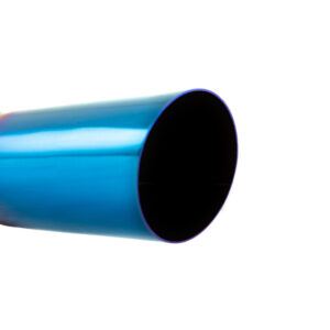 Universal 3" to 4" VIP Exhaust Tips "Blast Pipes" Style - Single - Angled - Blue Tip - MR-UT-S4-BT-V2-0