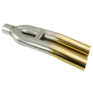 Universal 3" VIP Exhaust Tip "Blast Pipe" Style (weld-on) - Angled - Gold Tip - MR-UT-D3GD-V2-253909