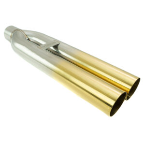 Universal 3" VIP Exhaust Tip "Blast Pipe" Style (weld-on) - Straight - Gold Tip - MR-UT-D3-GD-0