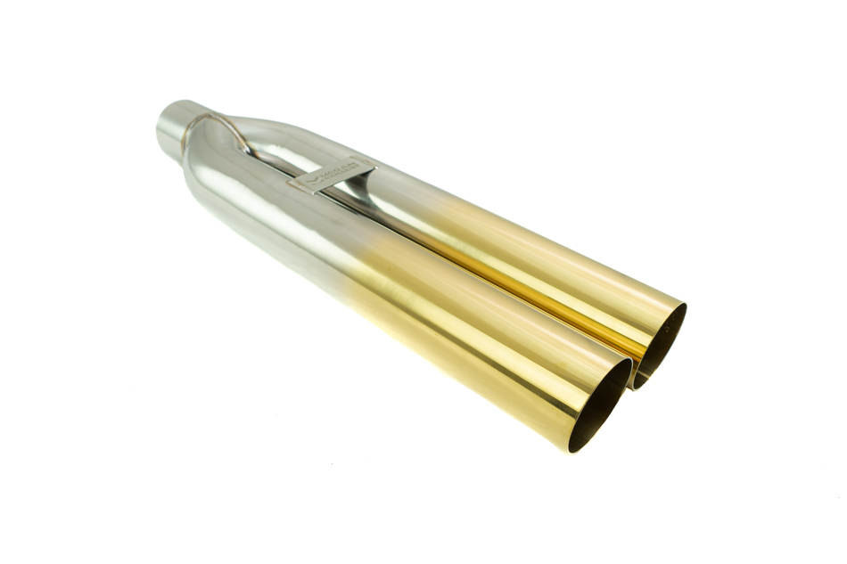 Universal 3" VIP Exhaust Tip "Blast Pipe" Style (weld-on) - Straight - Gold Tip - MR-UT-D3-GD-0