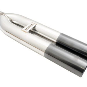 Universal Dual 3" VIP Exhaust Tip "Blast Pipe" Style (weld-on) - Straight Cut - Black Chrome Tip - MR-UT-D3-BC-254685