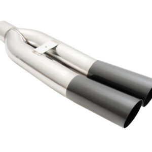 Universal Dual 3" VIP Exhaust Tip "Blast Pipe" Style (weld-on) - Angled Cut - Black Chrome Tip - MR-UT-D3BC-V2-0