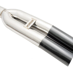 Universal Dual 3" VIP Exhaust Tip "Blast Pipe" Style (weld-on) - Angled Cut - Black Chrome Tip - MR-UT-D3BC-V2-254702