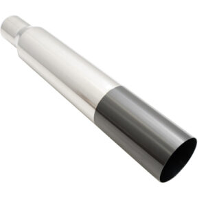 Universal 3" to 4" VIP Exhaust Tips "Blast Pipes" Style - Single - Straight - Black Chrome Tip - MR-UT-S4-BC-0