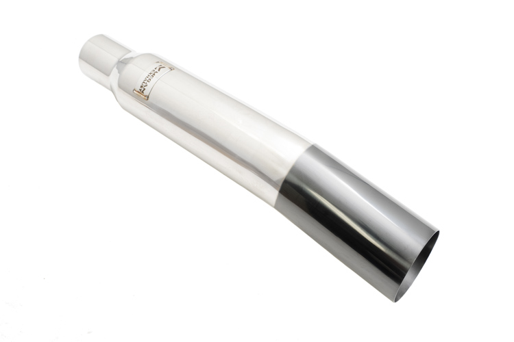 Universal 3" to 4" VIP Exhaust Tips "Blast Pipes" Style - Single - Angled - Black Chrome Tip - MR-UT-S4-BC-V2-254696